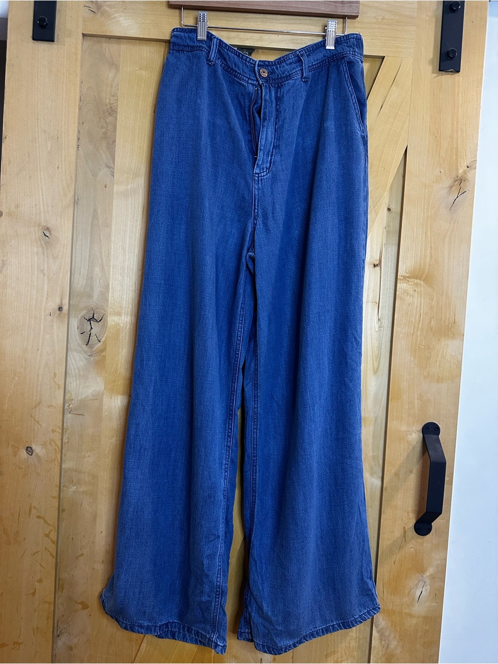 Rewash Wide-Leg Flare Jeans in Deep Blue